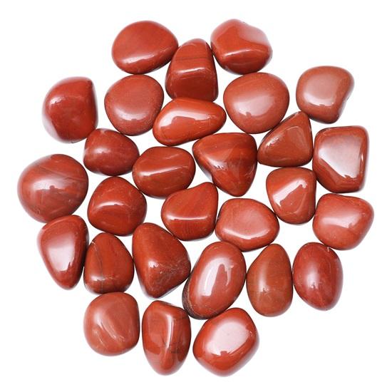Sett med 13 Rød Jaspis Månestein Reiki Chakra Healing Dekorative Småstein Vasefyll Tumble Stone for Smykker, Reiki Healing, Vastu Hjemmekontor Dekor