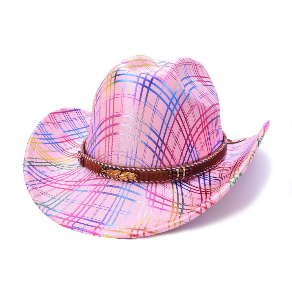 Hot Sale Colorful Western Cowboy Hat One-Word Hat Top Jazz Hat Festival Party Party Top Hat