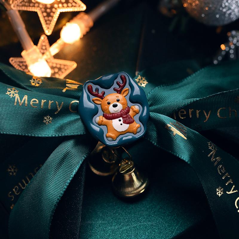 Stamp Christmas Series Relief Lacquer Seal Header Snowflake Deer Brass Carving Hand Diy Copper Head