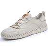 [First Layer Cowhide] Men's Handmade Shoes, Thin Soft-soled Casual Shoes, Personalized Summer New Breathable Trendy Versatile Shoes