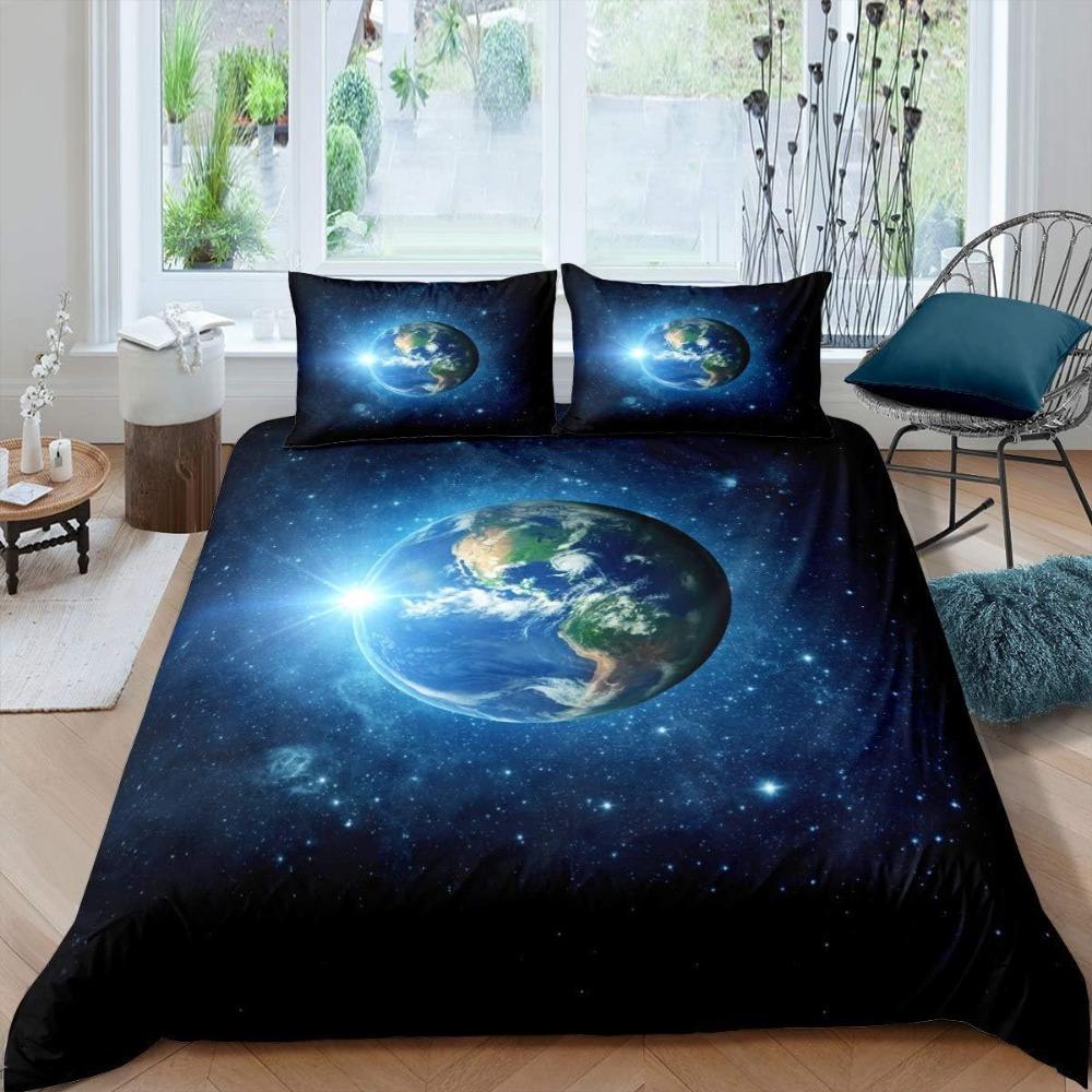 

3Pcs Bedding Set Print Comfortable Duvet Cover King Queen Twin Single Size Bithday Gift Bedroom Decoration US Twin(172x218cm)