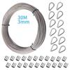 Stainless Steel Wire Rope Hanging Kit for Outdoor String Lights with Thimble Hook & Tension Cable Railing Set.