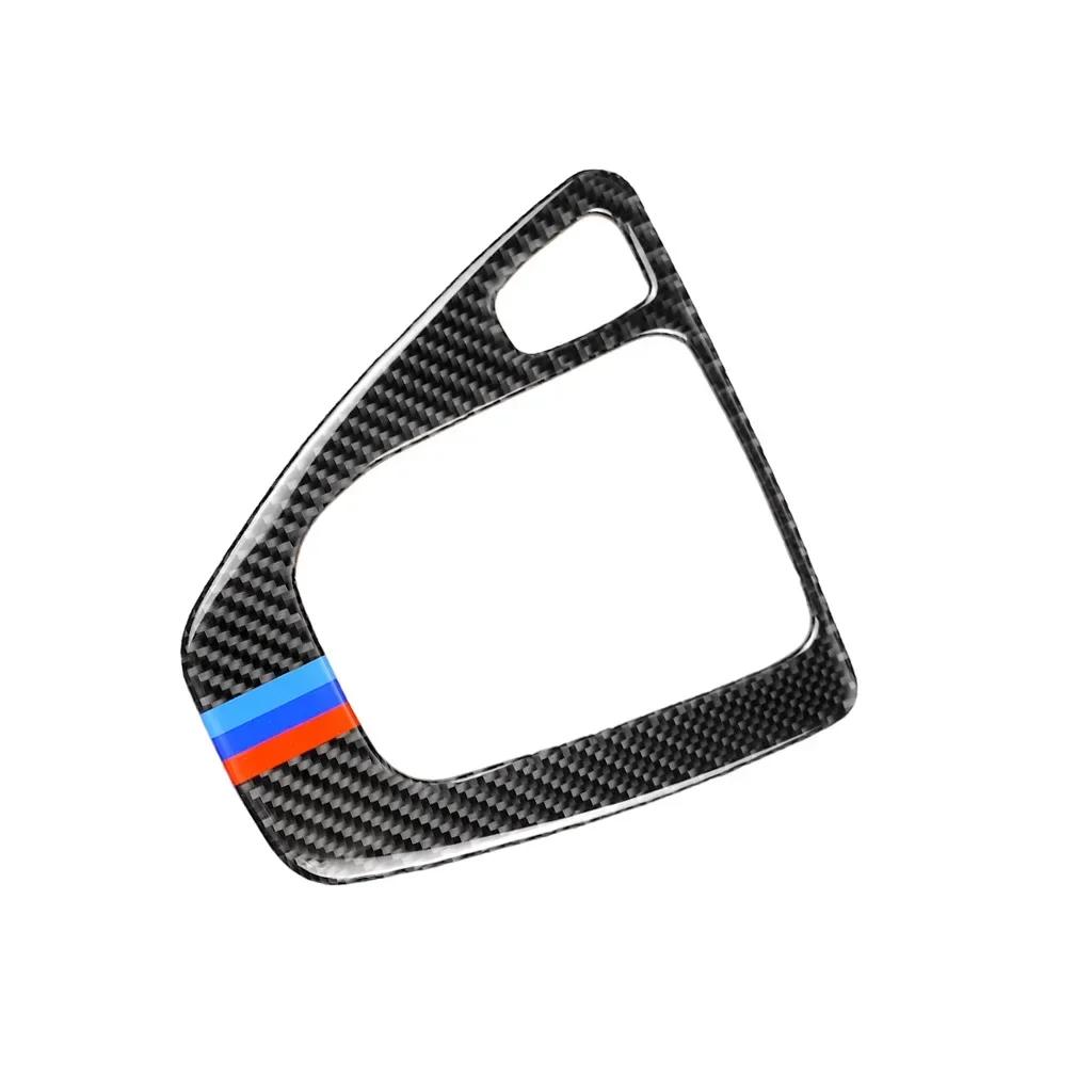 Car Gear Shift Panel Knob Cover Carbon Fiber Auto Box Interior Stickers For BMW E90 E92 E93 2005 2006 2007 2008 2009-2012year MD2