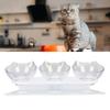 Katzen erhöhte Futterbar 3 Näpfe Transparent Abnehmbar Halswirbelsäulen-Schutz Erhöhte Katzenfutter Näpfe Für Haustier Katze