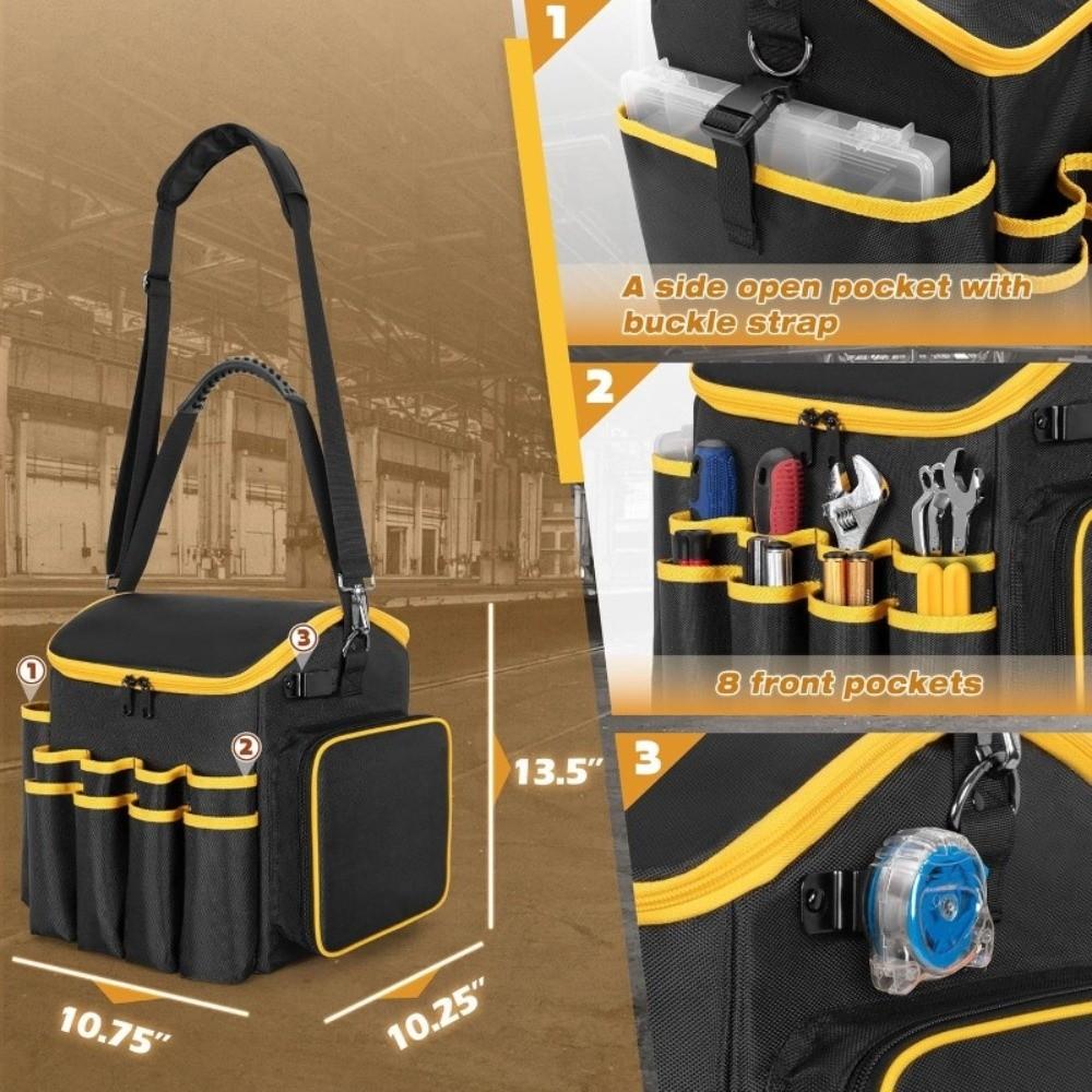 with Shoulder Strap Electrician Tool Bag Wear-resistant Toolkit for Electrician Mechanics