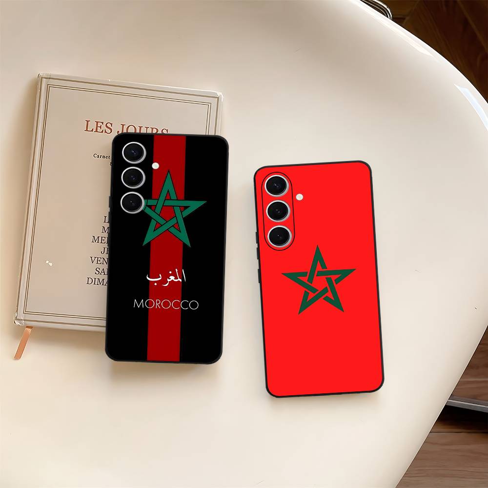 Morocco Map Flag Phone Case For Samsung S 24 Fe 25 Ultra Plus 20 Lite 21 30 22 23 24 22 Ultra 5G Fundas