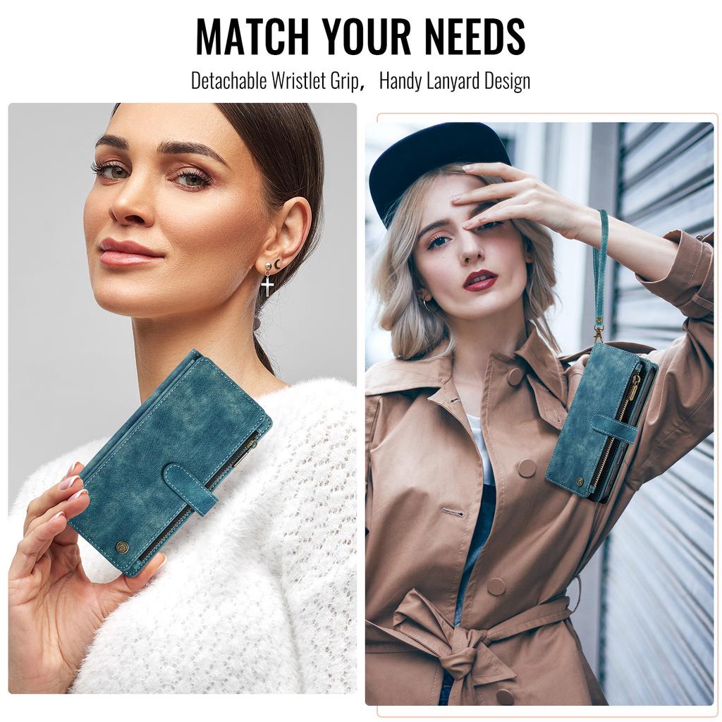 Zipper Wallet Leather Cards Solt Phone Case for IPhone 18 Pro Max 17 16 Plus 15 14 13 12 Kickstand Slim Long Lanyard Book Cover