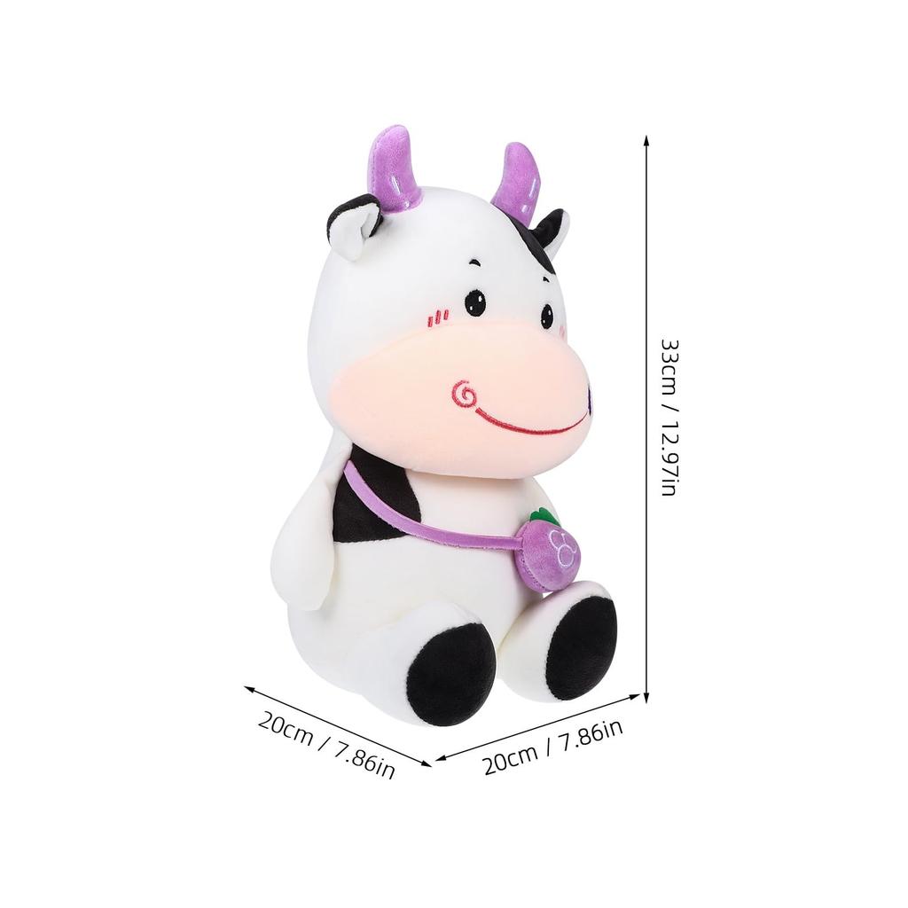 NOLITOY Cow Plush Cute and Fun Fluffy Animal Stuffed Animal Body Birthday Room inches Toy, Pillow, Gift, Figurine, Decor, Approx. 13.5