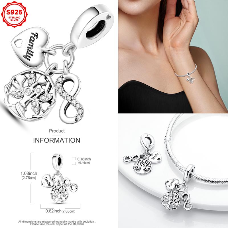 925 Silver Moments Keychain Charm Fit Original Silver Beade Ladies Gift
