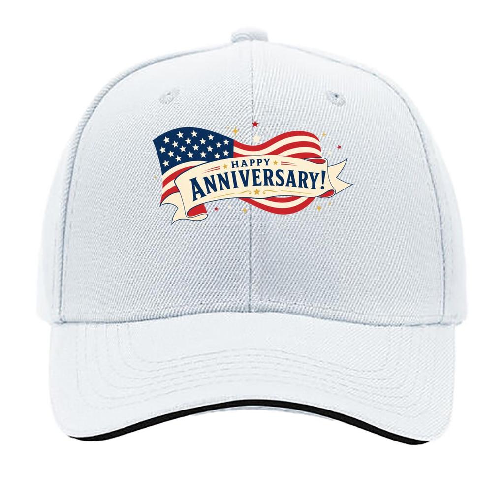 Patriotic Ribbon Stars Anniversary G Sandwich Baseball Cap Sun Cap Outdoor Workouts Hat