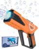 Kit per macchina per bolle di sapone per bambini, pistola per bolle di sapone, asciugacapelli, bastone da 8 fori, luci a LED, gioco all'aperto, perfetto per regali di compleanno, giocattolo per feste