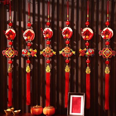 New 2026 New Year Pendant Year of the Horse Red Lucky Flower Pendant Entrance Door Decor for Living Room