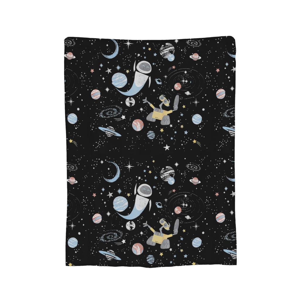Wall-E & Eve In Space Blankets Flannel Autumn/Winter Cartoon Multifunction Warm Throw Blanket for Sofa Bedroom Bedding Throws