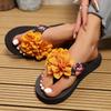 Summer lazy wind flower flip-flops one-pedal design soft sole non-slip daily commuter women's shoes
