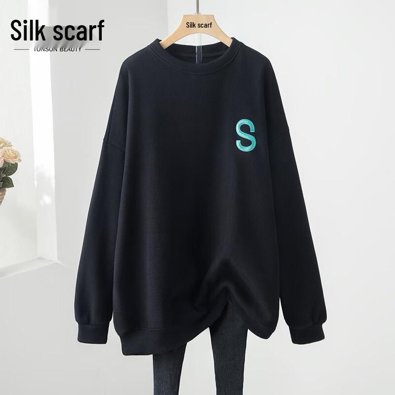 

Sibaishe Women s Embroidered Loose Crew Neck Sweatshirt L