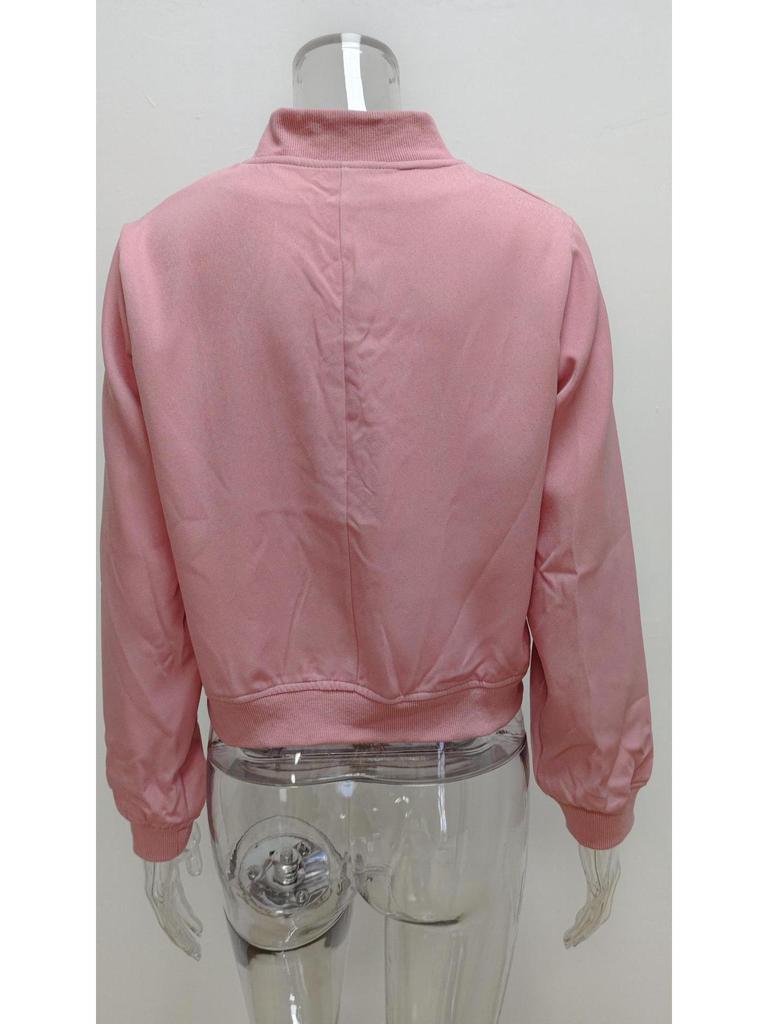 2025 Unisex Stand-up Collar Jacket with Large Pockets - Elegant Spring/Autumn Women's Outerwear