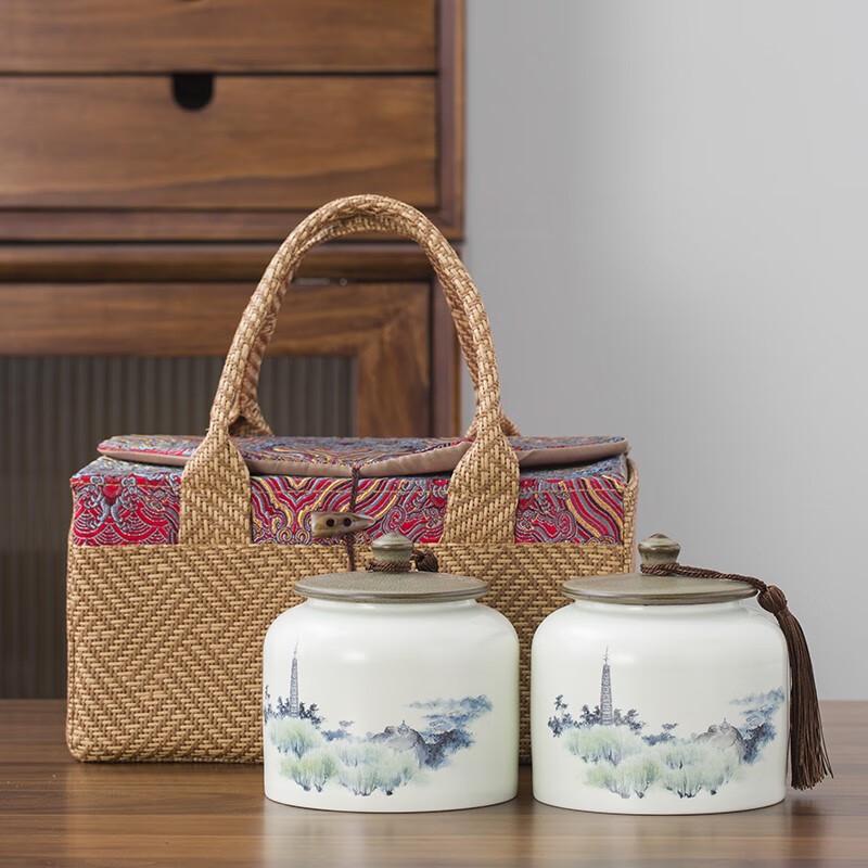 Ceramic Tea Storage Caddy Gift Set