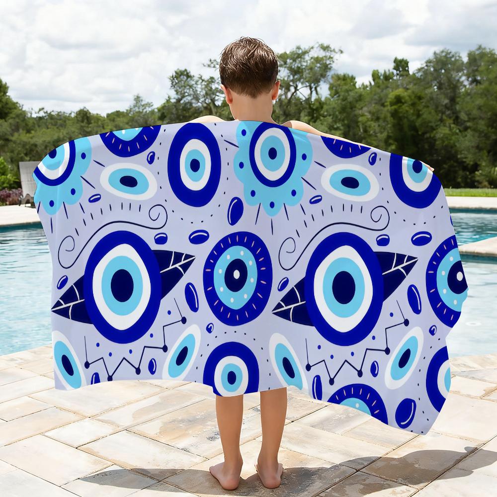 Evil Eye Art Print Towel Shower Sauna Travel Spa Quick Dry Gym Accessories Soft Large Beach Towels