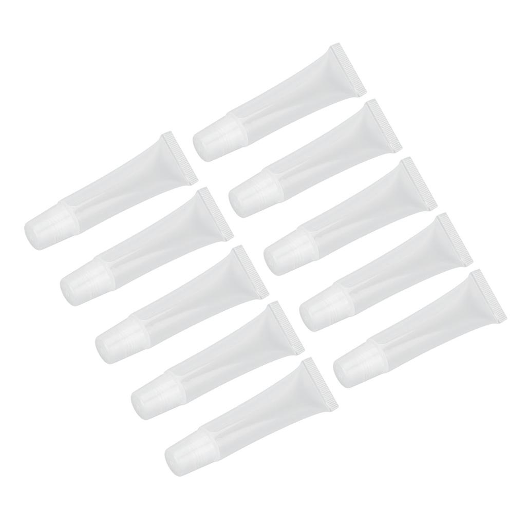 10 sztuk 15ML Pusta tubka na błyszczyk do ust Profesjonalny przenośny pojemnik na balsam do ust z PVC do kosmetyków DIY