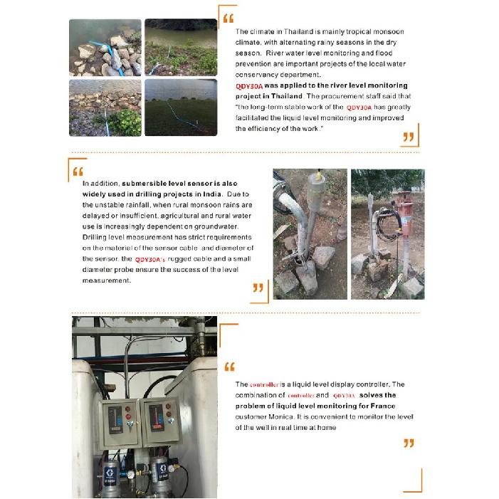 Submersible 0-10V 4-20mA Output Hydrostatic Level Sensor Transmitter DC12-36V Water Tank Liquids Transducer Meter