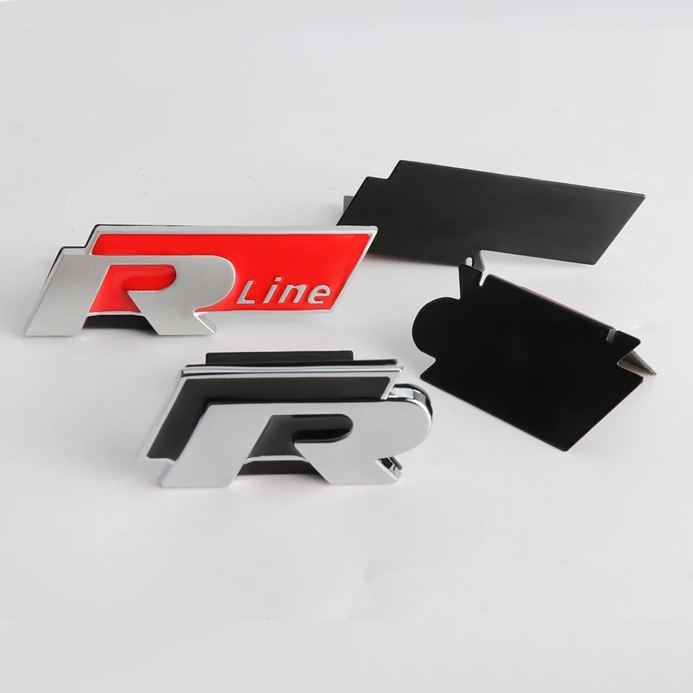 2026 Hot For VOLKSWAGEN VW 3D Metal Car Front Grille R RLINE Emblem Badge Sticker For Volkswagen VW K5 MK6 MK7 Logo Decoration D