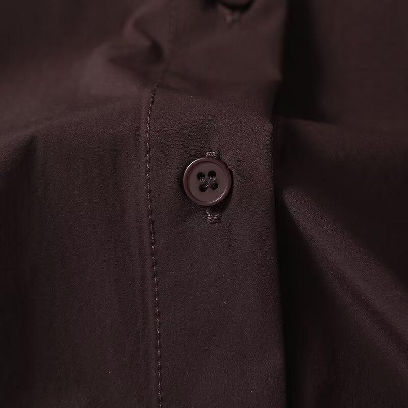 2025 Spring Women's Slim Fit Long-Sleeve Shirt with Turn-Down Collar