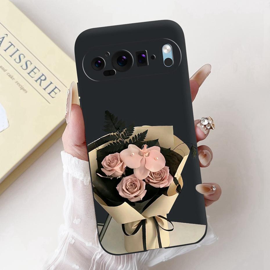 Fashion Painting Phone Case For Google Pixel 9 Pro 9A Black Silicone Soft Cover For Google Pixel9 9A 9Pro Cases Bumpers