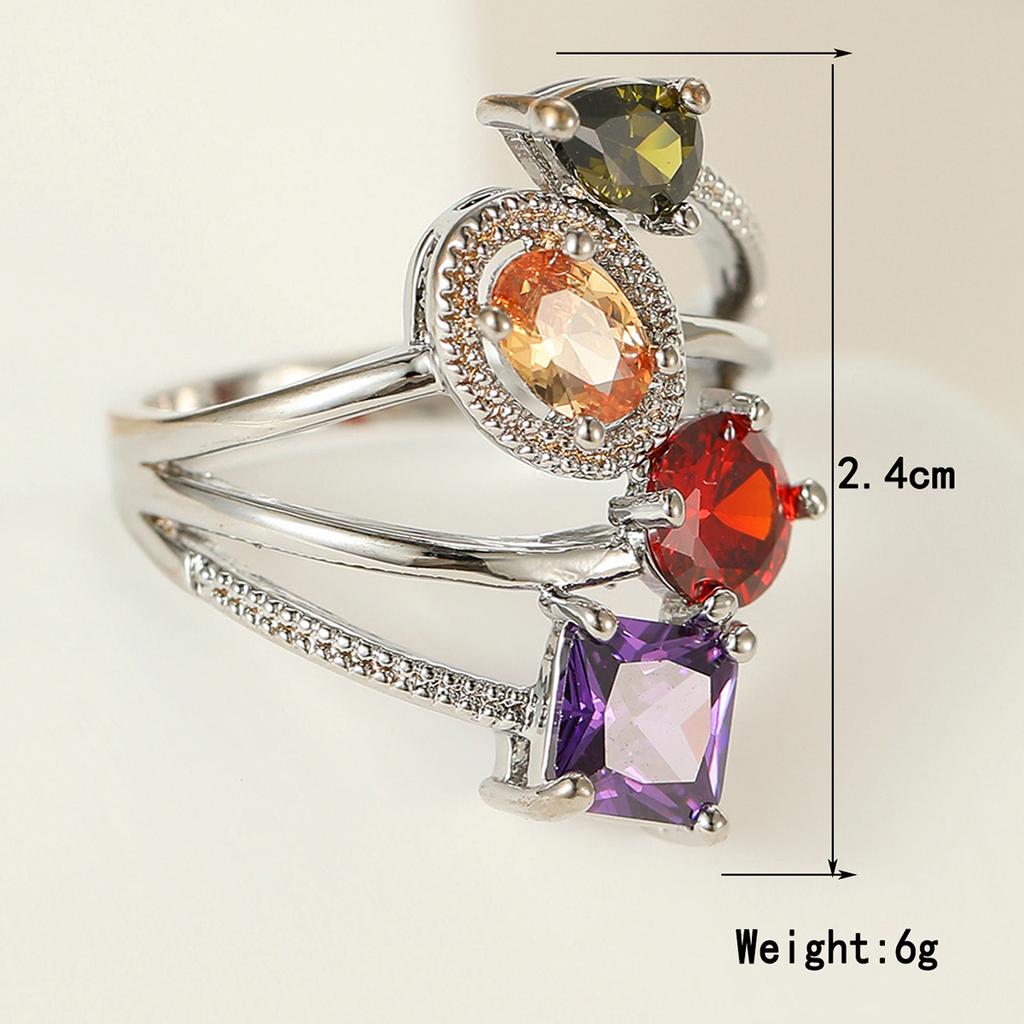 Bohemia Wedding Engagement Rings for Women Sterling Silver Jewellry with Colorful Stone Women' Ring Dating  Wholesale