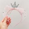 Korean Princess Crown Mesh Headband with Bow - Gentle on Hair, Stylish Design