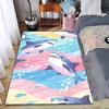 Colorful Cartoon Shark Pattern Carpet with Ocean Waves Design Suitable for Use As an Anti-slip for Living Room Bedroom Sofas