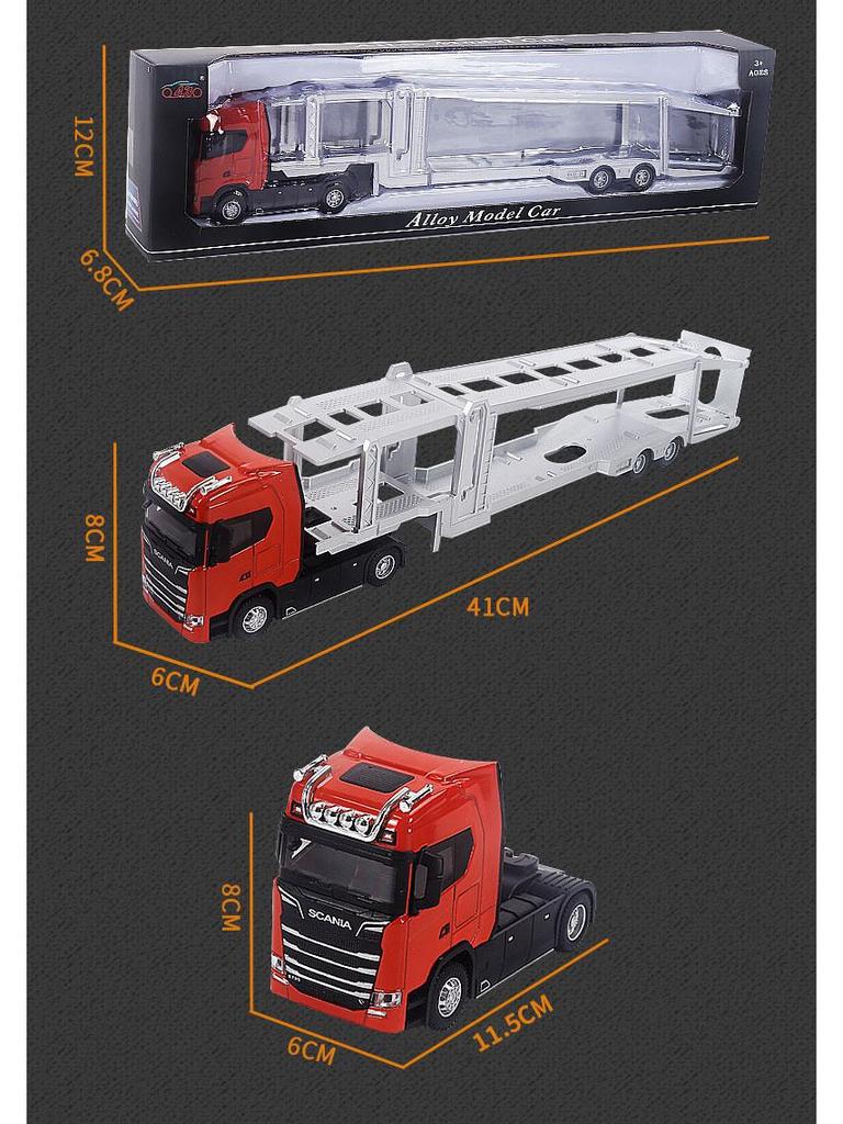 Scania Alloy Container Truck Model - Double-Layer Semi-Trailer Toy