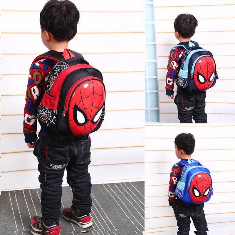 Spiderman 3d Usa School Bag Backpack Three Colors Boys Kids Children Gifts Boys