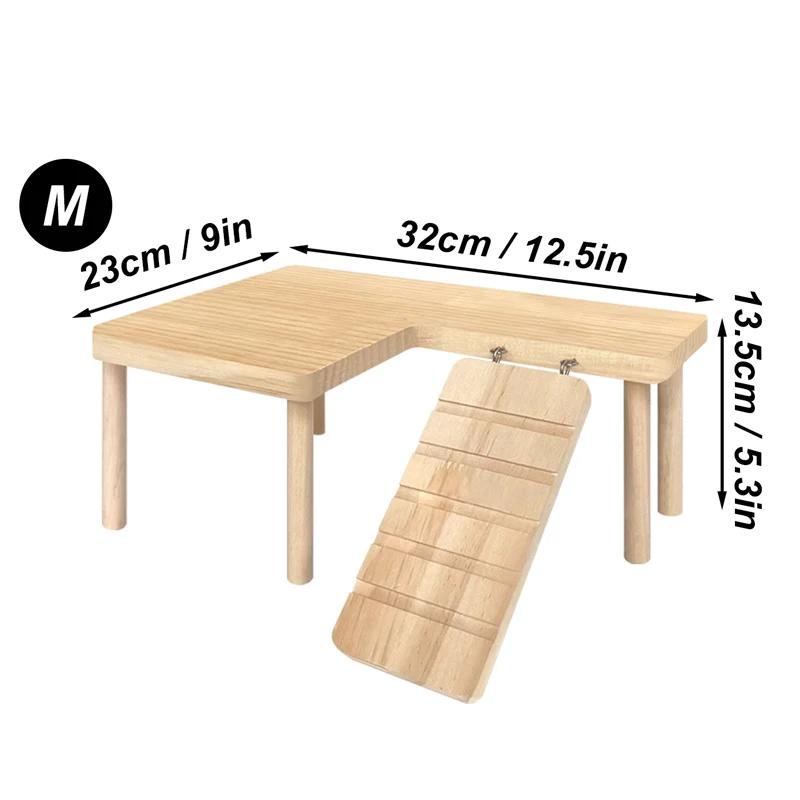 Hamster Wooden Ladder Platform Jumping Board Playground Hamster Climbing Toy Small Pets Stairs Toy Hamster Mice Cage Accessories