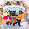 Polyester Sheriff Labrador Cartoon Bettwäsche-Set 3D-Druck Polizeihund Bettbezug Kissenbezüge Einzelbett Doppelbett Queen King Size