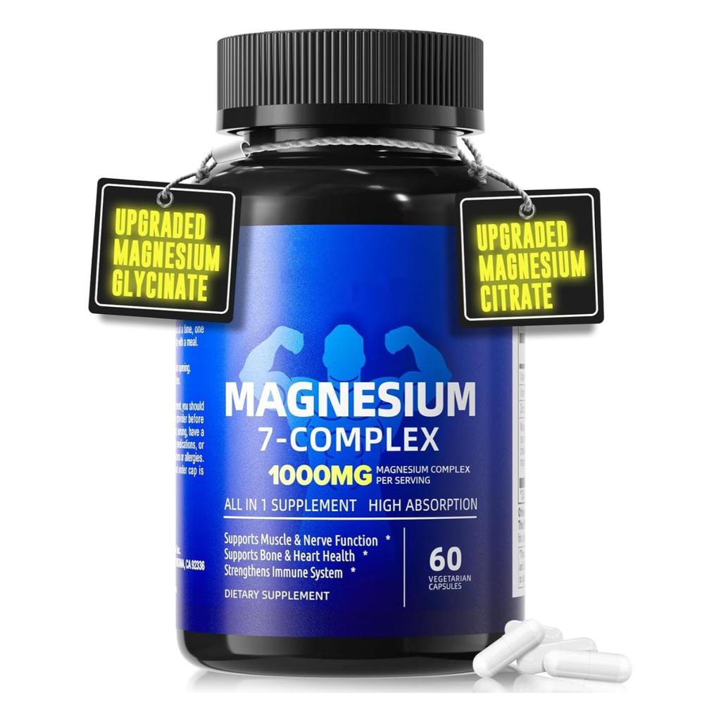 12-in-1 Magnesium Complex Capsules: Magnesium Glycinate, Citrate, Oxide