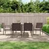 7 piece outdoor dining set with cushions poly rattan and steel