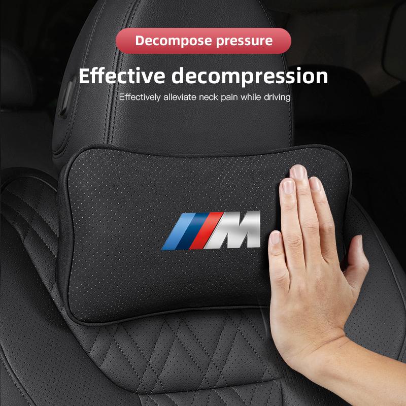 MDNS1 Cuscini per Poggiatesta e Collo per Auto BMW Protezione Cuscino Lombare per Schienale Adesivo Auto Per Performance F30 F40 E46 E60 M F10 X3 E90 F20
