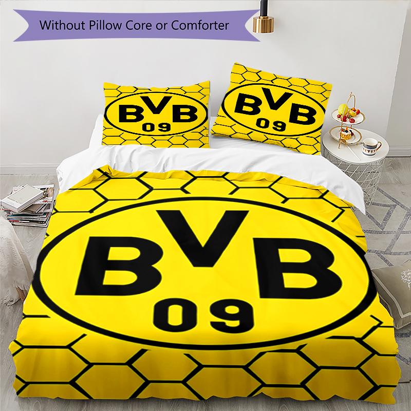 3pcs Football Team (5) Design Cover Set - HD Printed Bedding with 1 Cover and 2 Pillowcases - Perfect for Home and Dorm Decor