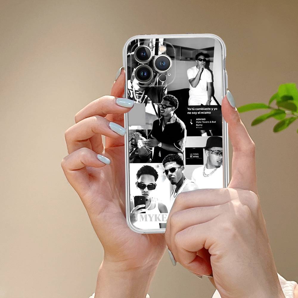 Myke Towers Rapper Transparent Phone Case For IPhone 17 Air 16 Pro Max 15 14 13 12 11Plus Shockproof Cover