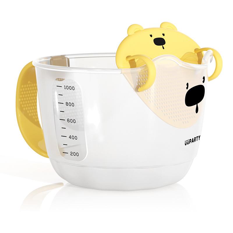 

Filtering Measuring Cup with Scale, Plastic Egg Beating Cup for Egg Liquid, Egg Baking with Filter Screen, Kitchen Rice-washing Bowl, Measuring Cup белый