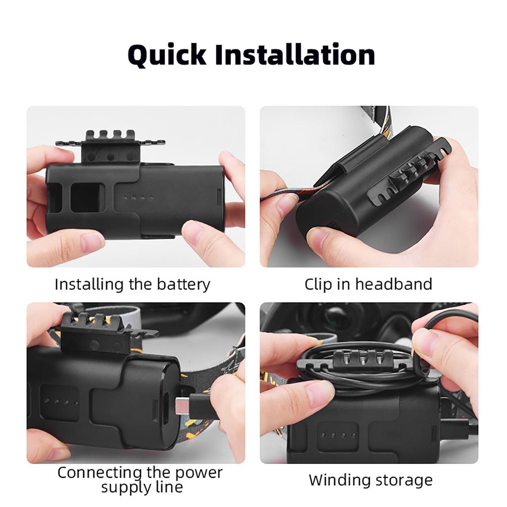 Battery Clip Holder with Charging Cable Head Strap for Avata Goggles2 Flights Power Cord Keep Power Supply Organized