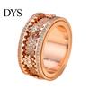 Portable Stress Relief Tool Finger Band Adjustable Anti-Anxiety Fidget Ring Stainless Steel Everyday Wear Reducer Cubic Zirconia Inlaid Rotating