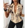 GMXIA Women's Fashion Short Sleeve POLO Neck Summer Spring Casual Blouses & Shirts