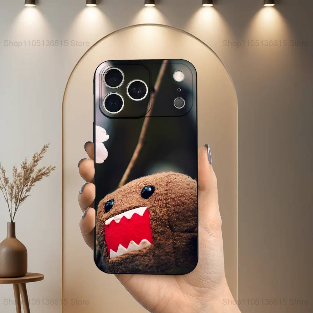 Cute D-DOMO-KUN Art Case For iPhone 17,16,15,14,13,12,11 Air,Plus,Pro Max,XS,X,XR,SE,Mini,8,7,Soft Silicone Black Cover