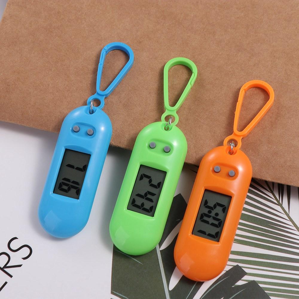 Key Display Digital Electronic Clock Keychain Oval Watch Mini LED Digital Clock  Backpack
