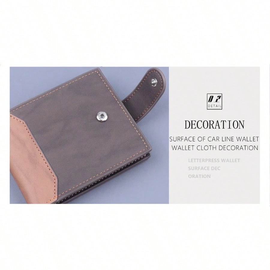 Knopf Herren Geldbörse Kurze Geldbörse Retro Leder Geldbörse Herren Große Kapazität Bargeld Leder Tasche