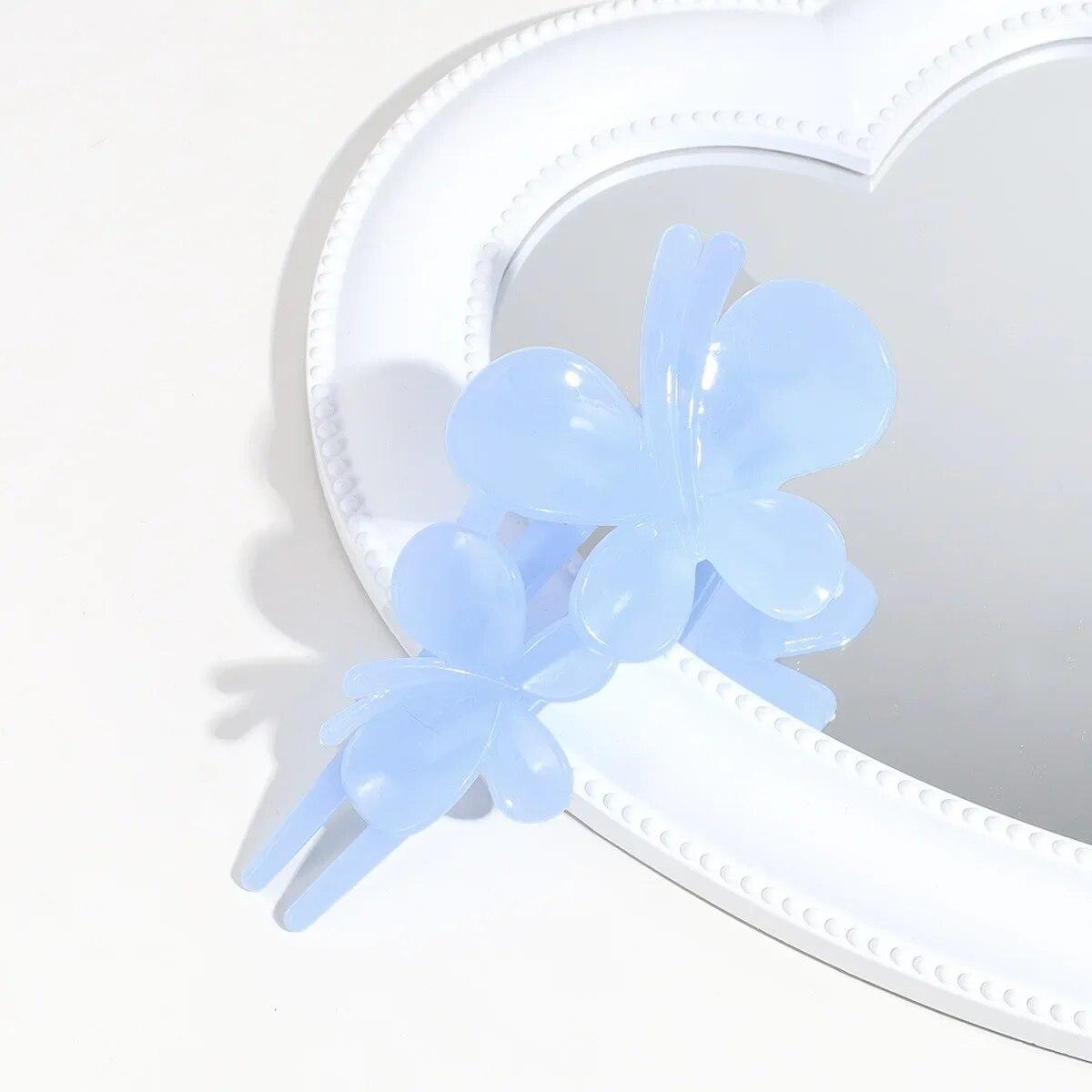 

Большие двойные заколки для волос в форме бабочки, женские темпераментные элегантные заколки для хвоста на затылке, заколка для волос, матовый зажим в виде утконоса