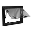 RV Push Out Window Right Angle Double Layer Acrylic Glass UV Proof Trailer Window with Insect Net Privacy Curtain for Caravan Camper