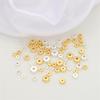 14K Gold-Plated Silver Tone Beads: Thick Spacer & Flat Loose Beads for DIY Jewelry and Bracelets