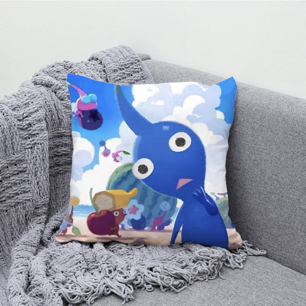 P-Pikmin Pillowcases Bedroom Living Room Sofa Home Decor Polyester Cushion Cover with Zipper